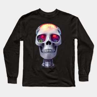 Trippy Skull Colorful Eyes Long Sleeve T-Shirt